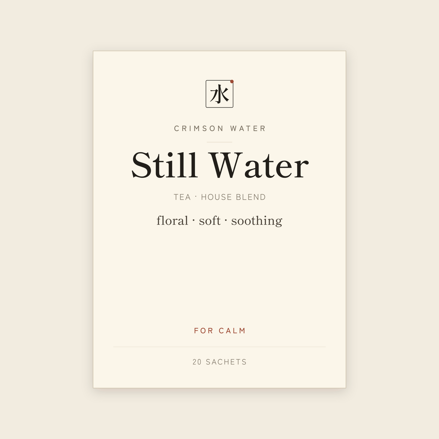 Still Water tea label